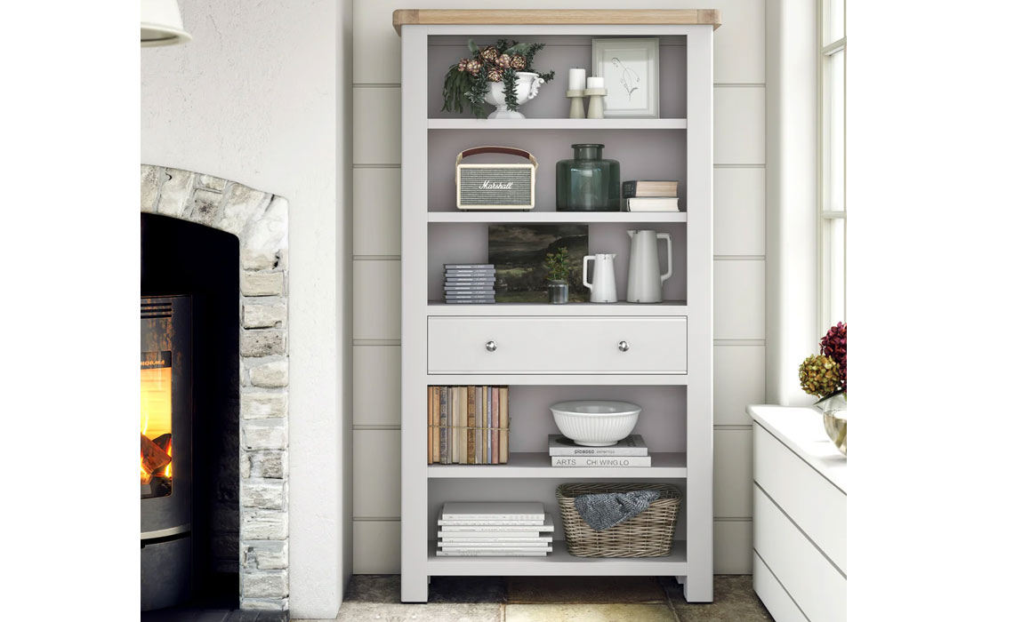 Clovelly Stone Grey Large Bookcase