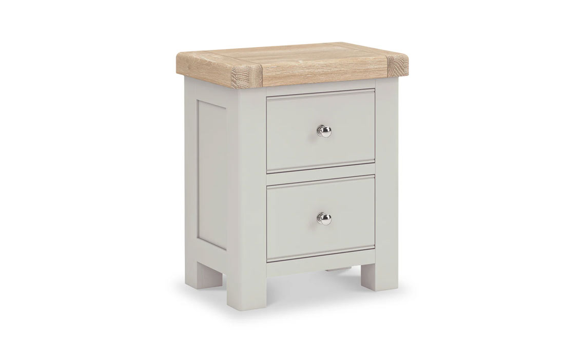 Clovelly Stone Grey Painted 2 Drawer Bedside