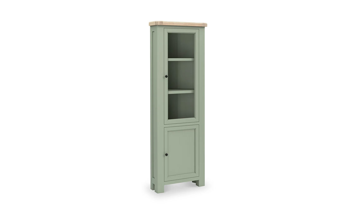 Clovelly Sage Corner Display Cabinet