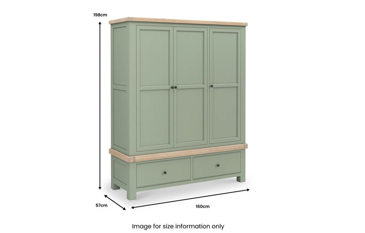 Clovelly Sage Painted Triple Wardrobe