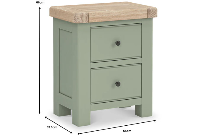 Clovelly Sage Painted 2 Drawer Bedside