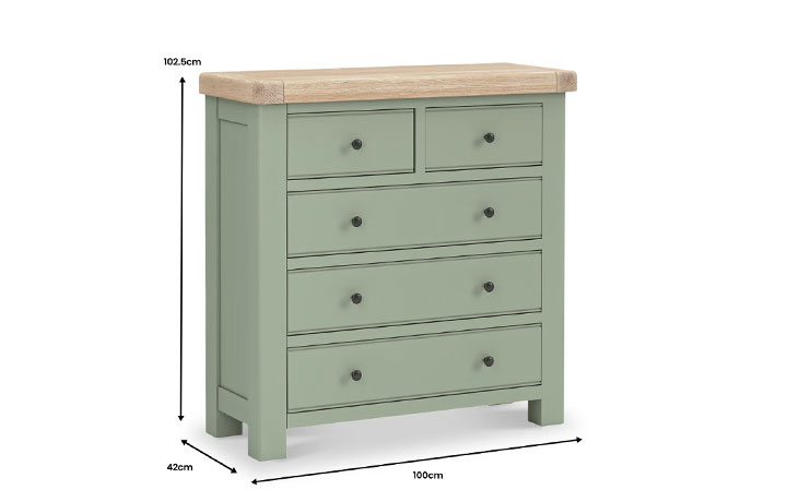 Clovelly Sage Painted 2 Over 3 Chest