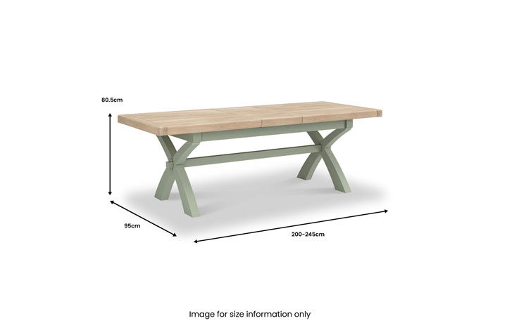 Clovelly Sage Cross Leg 200-245cm Extending Dining Table