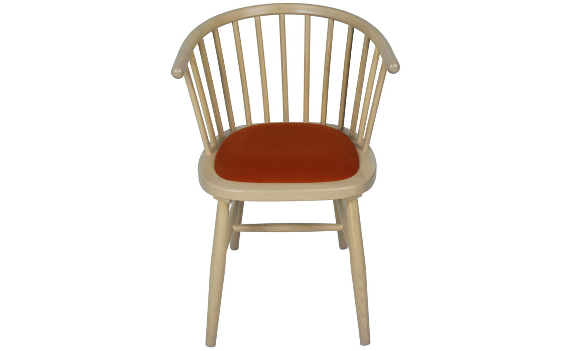 Birka Upholstered Dining Carver Chair - Rust Pad	