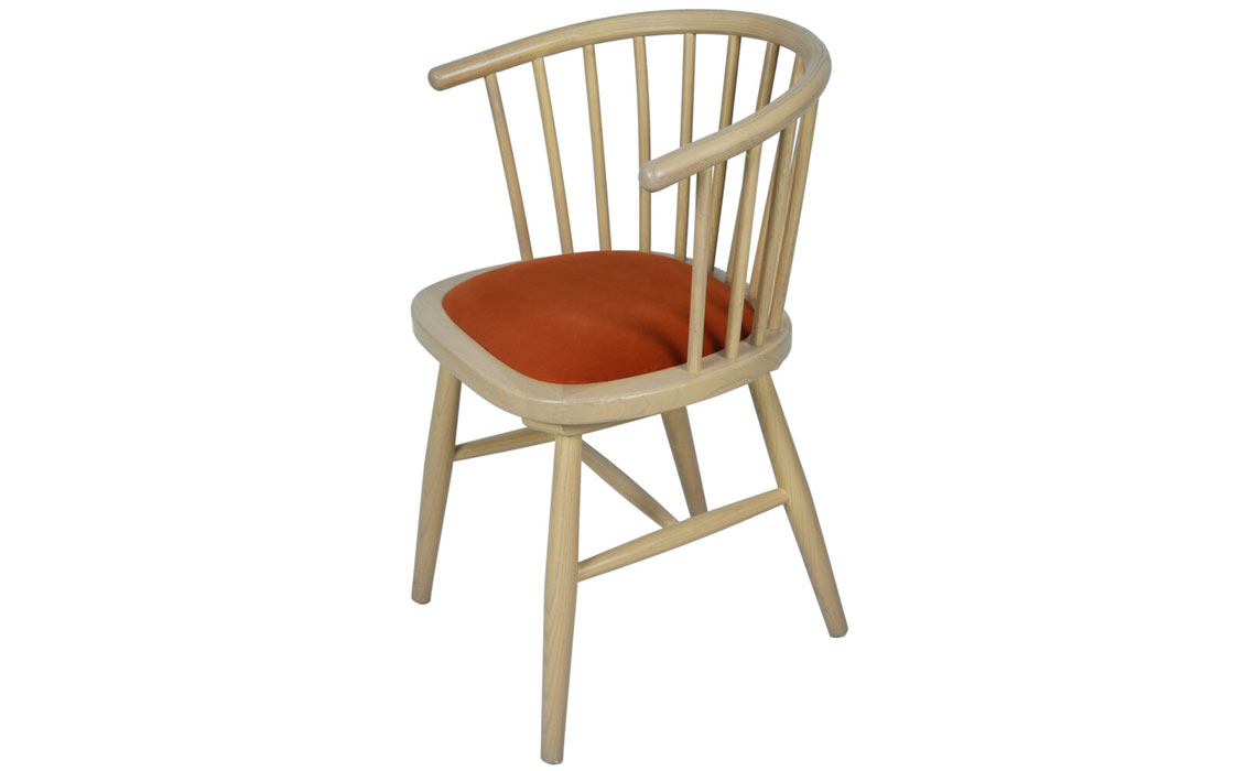 Birka Upholstered Dining Carver Chair - Rust Pad	