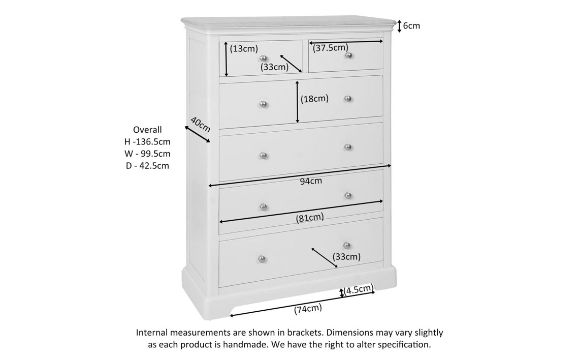 Melford Painted 2 Over 4 Chest Of Drawers