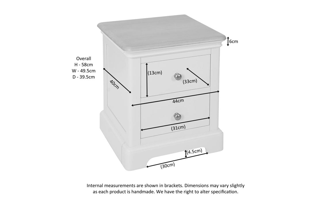 Melford Painted 2 Drawer Bedside