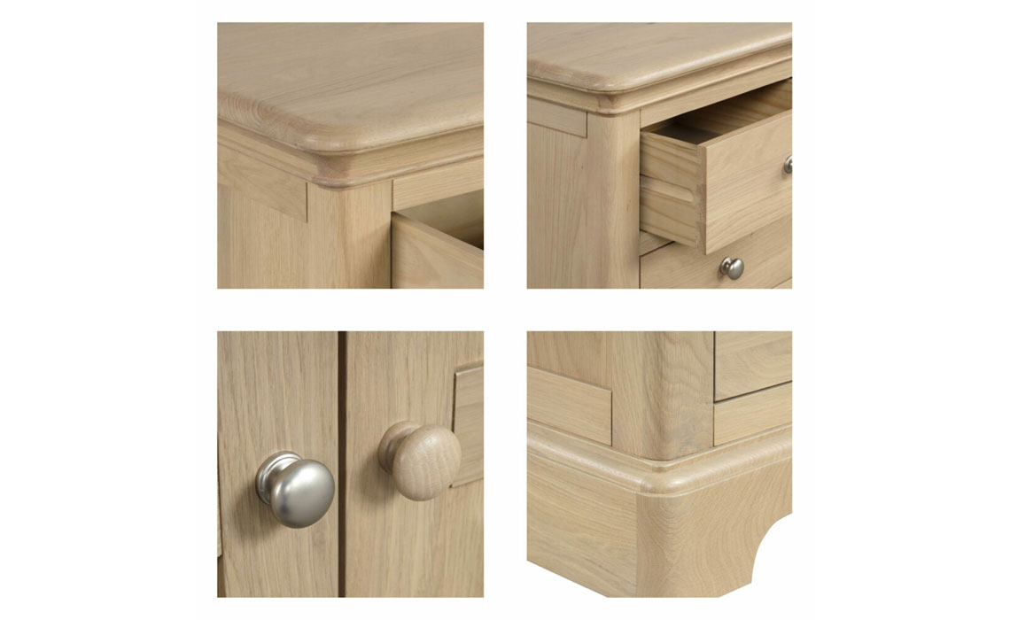 Melford Oak 3 Drawer Bedside