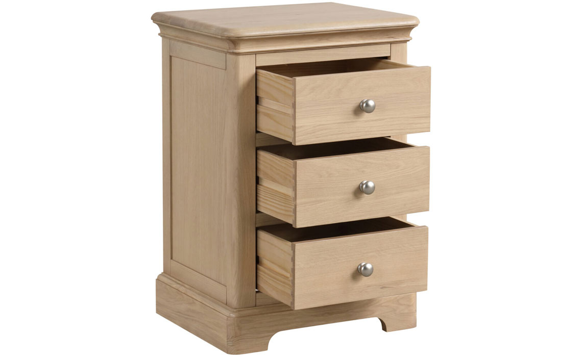 Melford Oak 3 Drawer Bedside