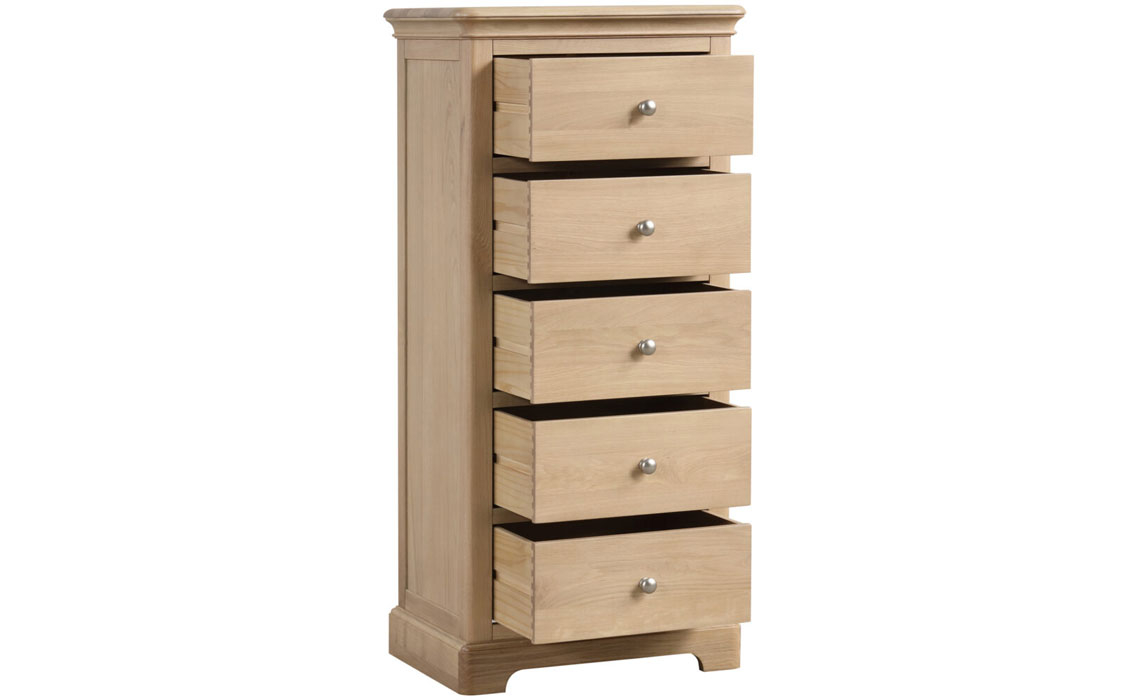 Melford Oak 5 Drawer Wellington Chest