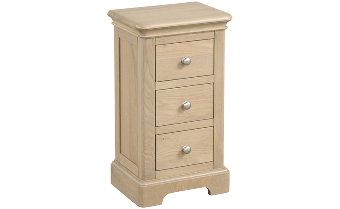 Melford Oak 3 Drawer Compact Bedside