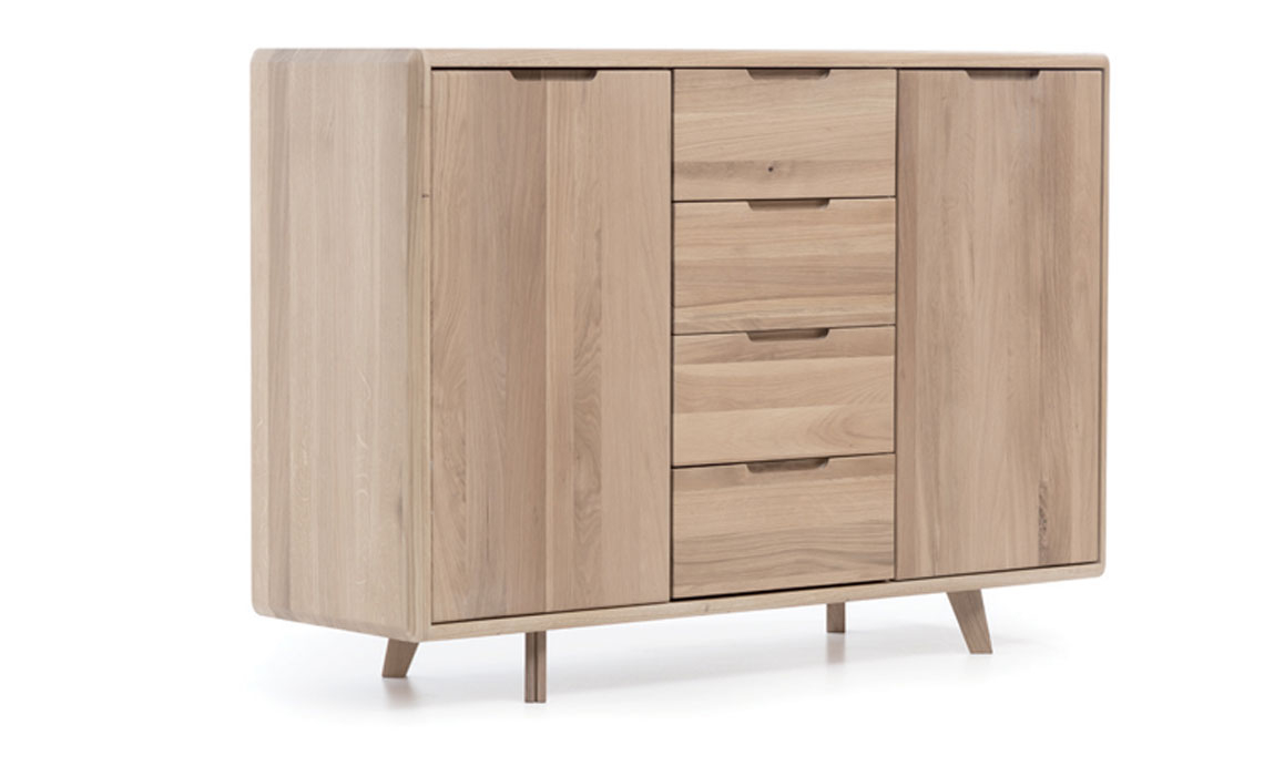 Oxford Solid Oak 2 Door 4 Drawer Sideboard