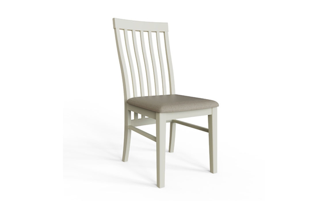 Valletta Painted Slatted Back Dining Chair - Fabric Seat