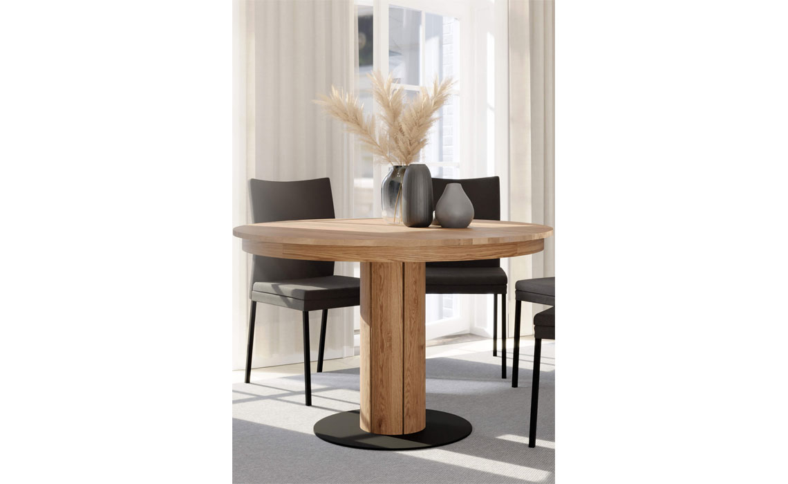 Aurora Solid European Oak Round Table 