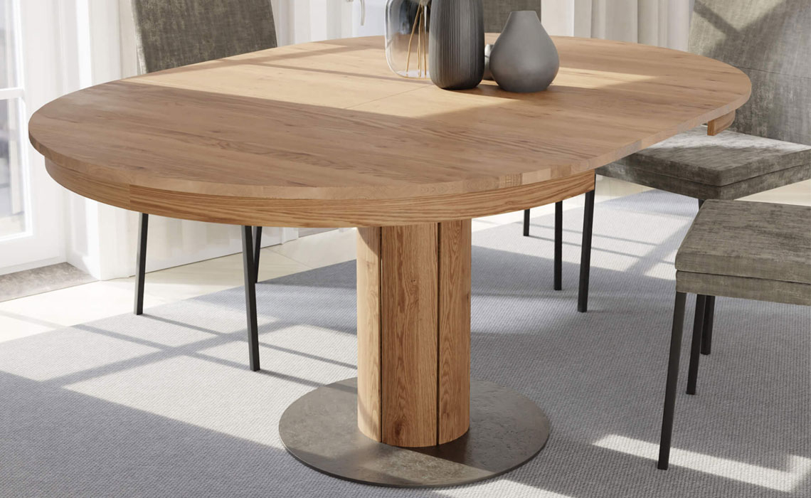 Aurora Solid European Oak Round Table 