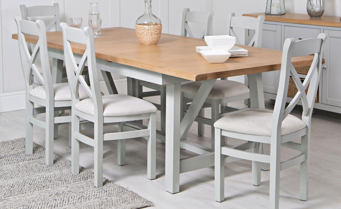 Ashley Painted Grey 180cm Butterfly Extending Table & 4 Chairs