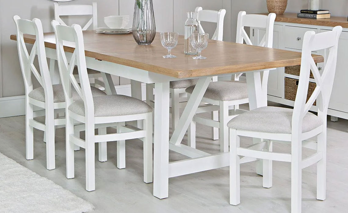 Ashley Painted White 180cm Butterfly Extending Table & 4 Chairs