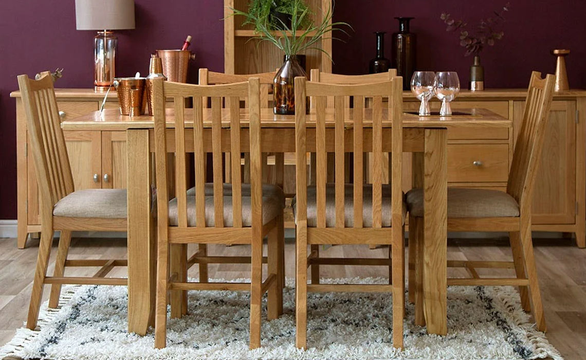 Columbus Oak 120-160cm Butterfly Extending Table & 6 Chairs