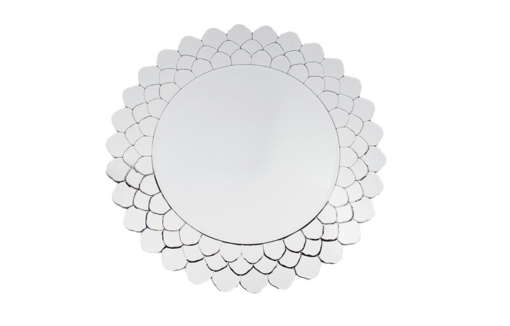 Clear Layered Glass Round Wall Mirror