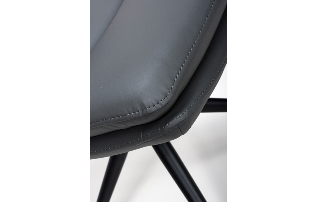 Nobo Grey Swivel Dining Chair With Black Powder Coated Legs