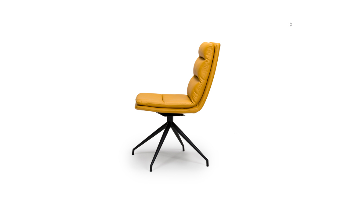 Nobo Ochre Swivel Chair With Black Powder Coated Legs