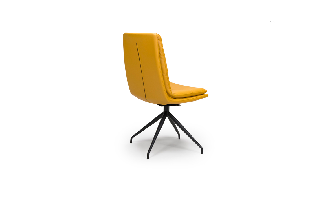 Nobo Ochre Swivel Chair With Black Powder Coated Legs