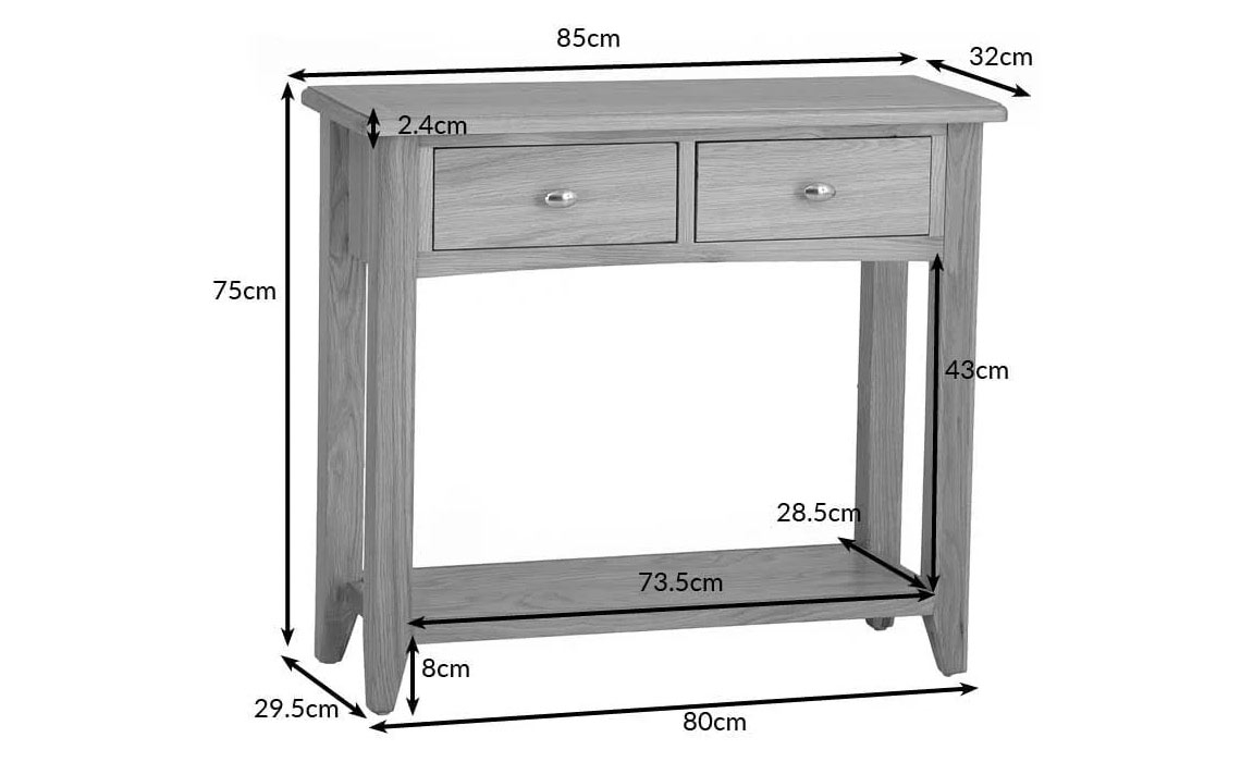 Columbus Oak Console Table