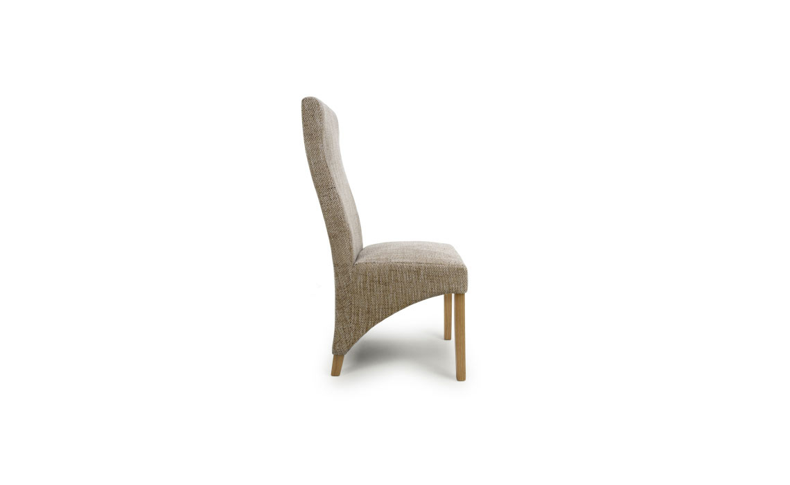 Baxter Wave Back Tweed Oatmeal Dining Chair