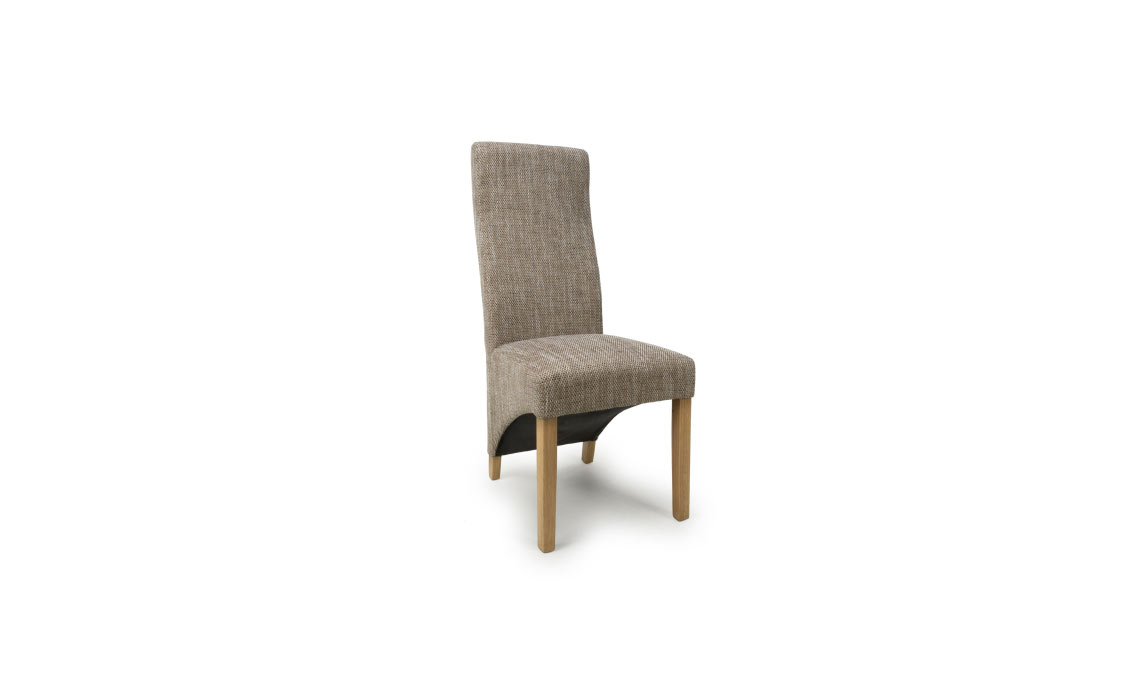 Baxter Wave Back Tweed Oatmeal Dining Chair