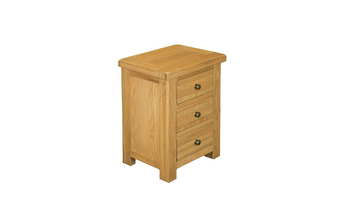 Norfolk Rustic Solid Oak 3 Drawer Bedside