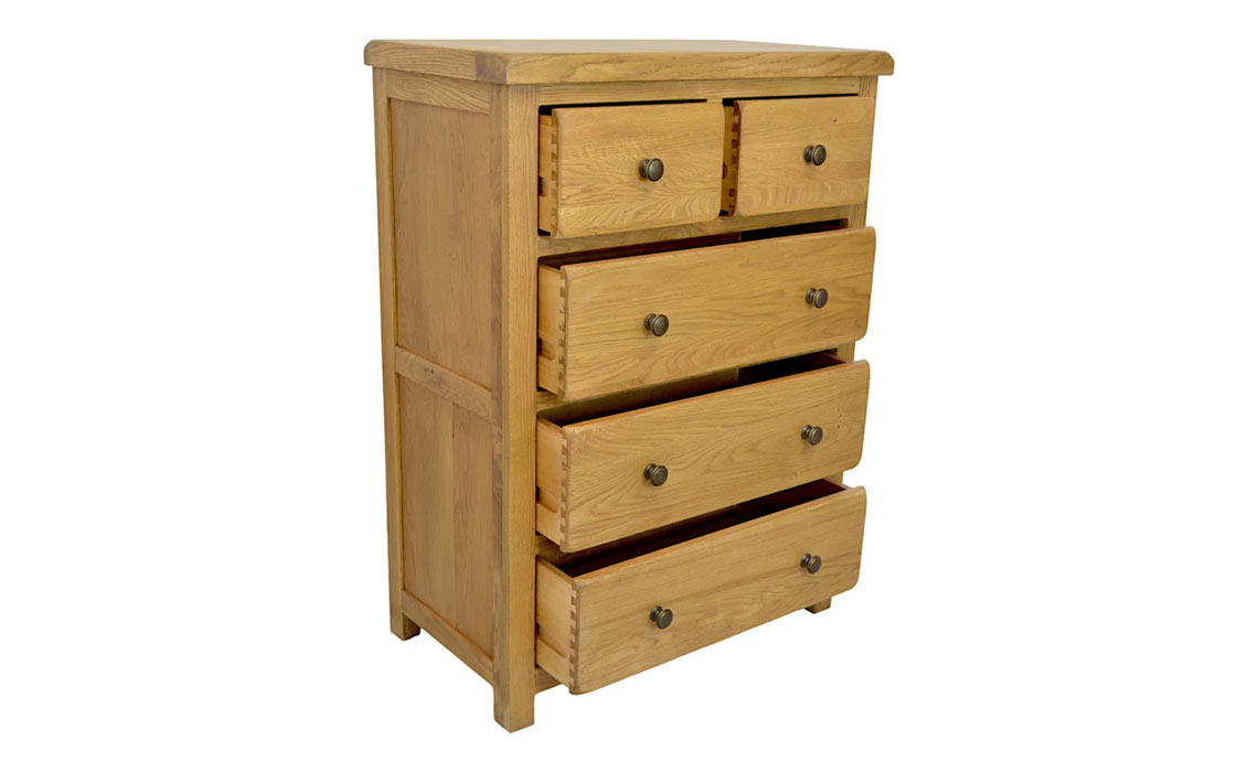 Norfolk Rustic Solid Oak 2 Over 3 Chest