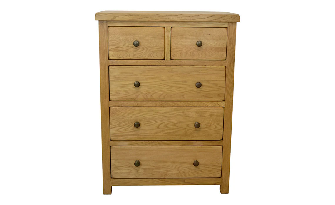 Norfolk Rustic Solid Oak 2 Over 3 Chest