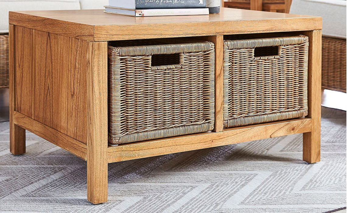 Alexandra Coffee Table with Baskets