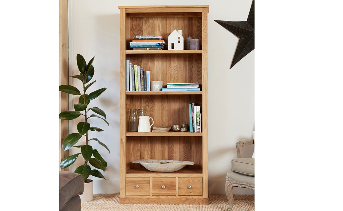 Pacific Oak Large 3 Drawer Bookcase 