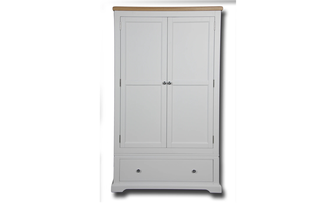 Suffolk Painted 2 Door 1 Drawer Gents Double Wardrobe