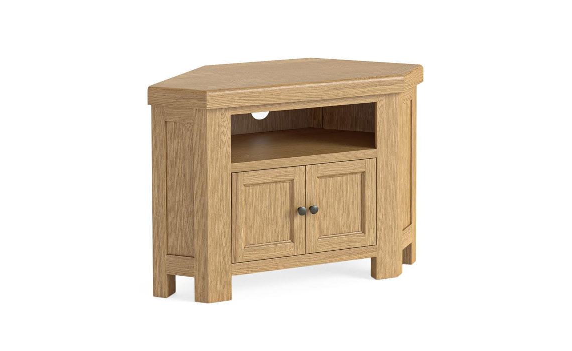 Kensington Oak Corner TV Unit 2 Doors