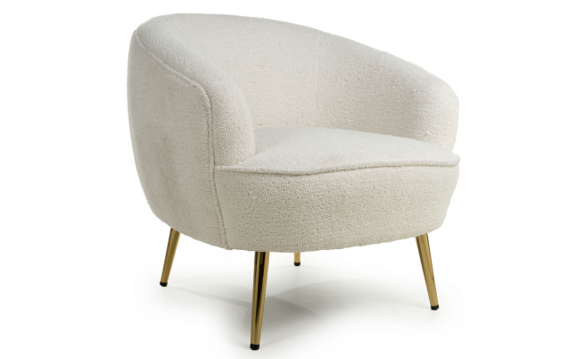 Lucia Boucle Vanilla White Tub Chair