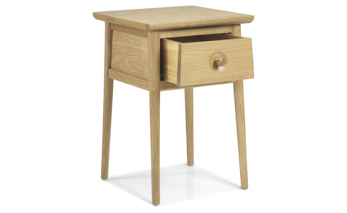 Nordic Oak Lamp Table with Drawer