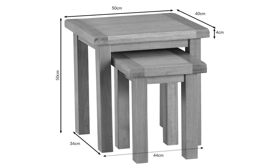 Burford Rustic Oak Nest Of 2 Tables