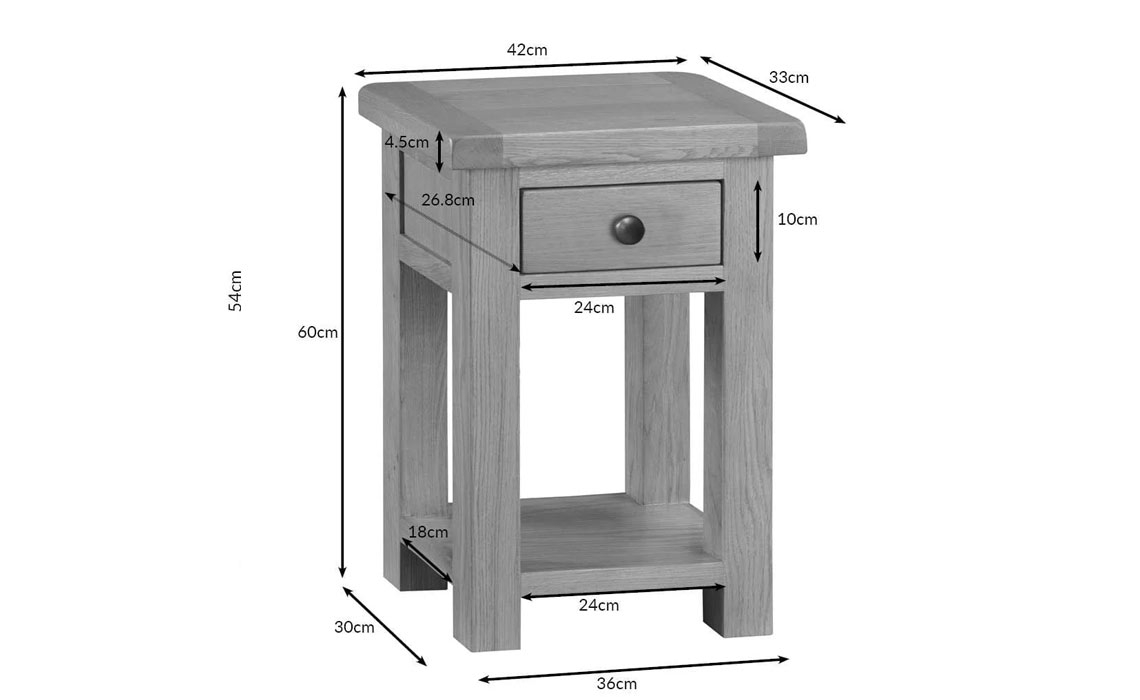 Burford Rustic Oak Side Table