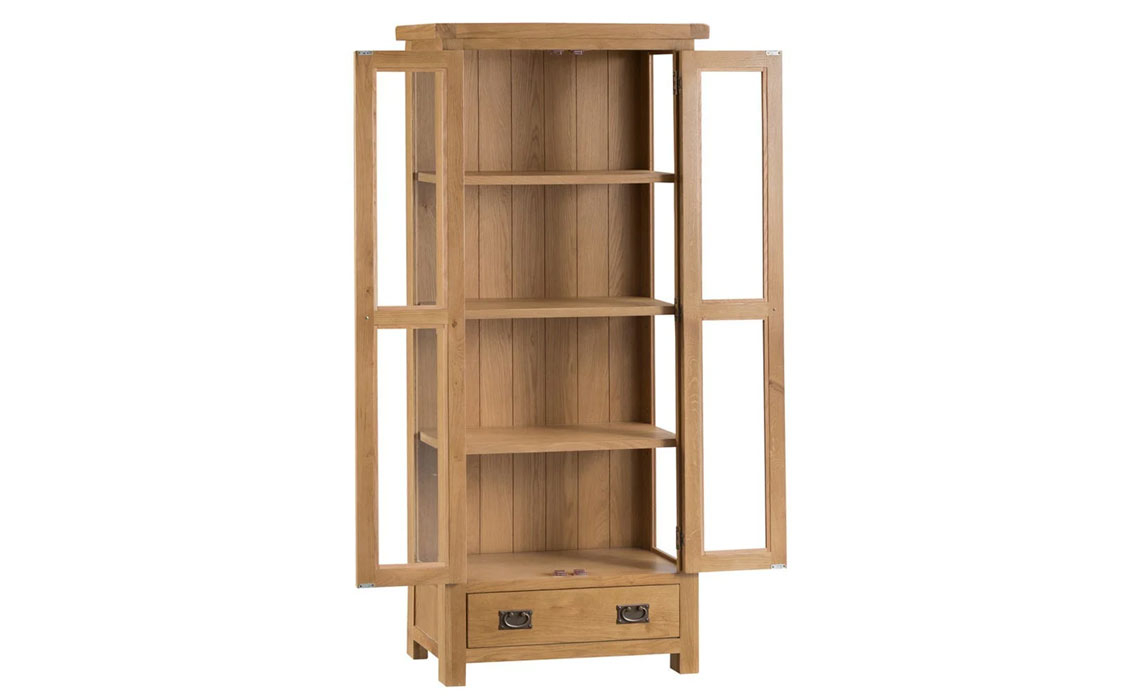 Burford Rustic Oak Display Cabinet