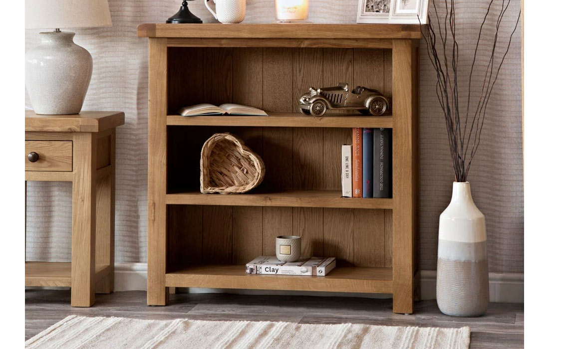 Burford Rustic Oak Small Bookcase