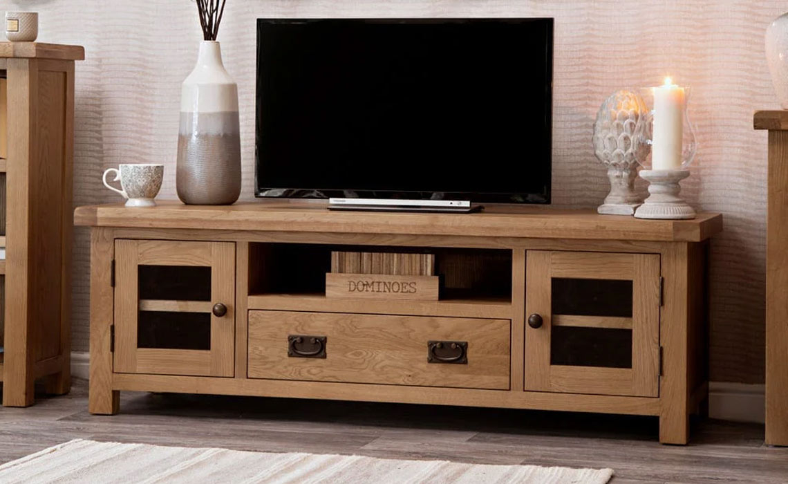 Burford Rustic Oak Large TV Unit