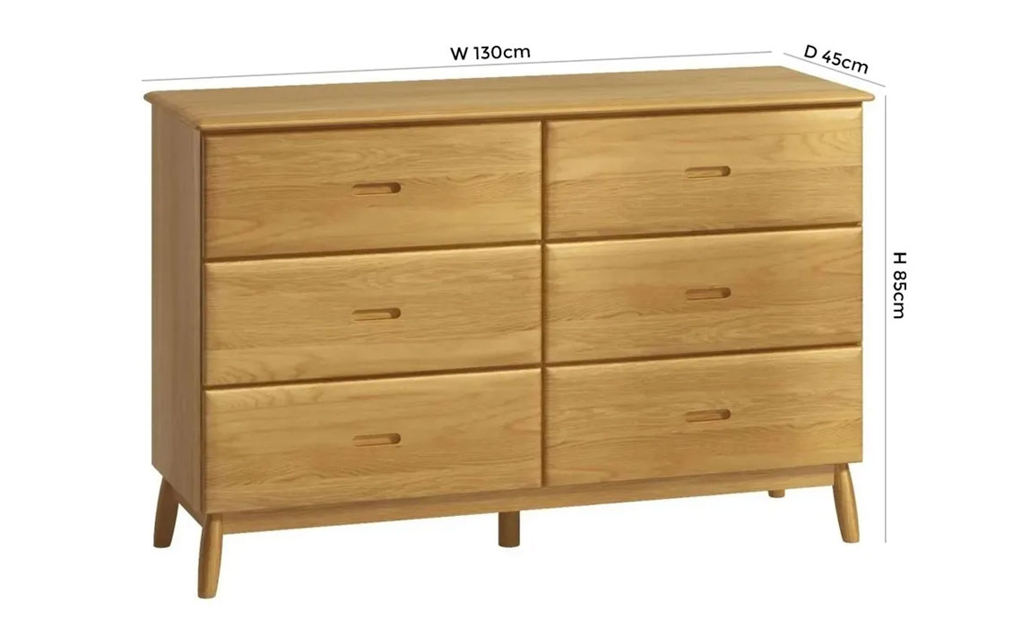 Origin Oak 6 Drawer Wide Chest