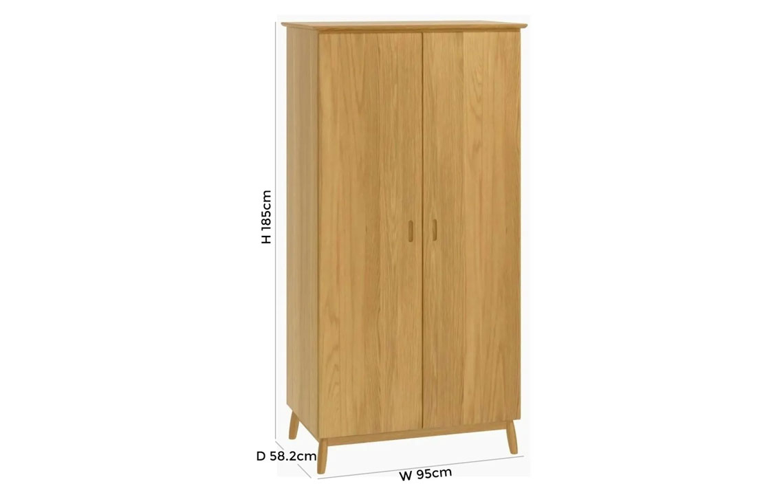 Origin Oak 2 Door Wardrobe