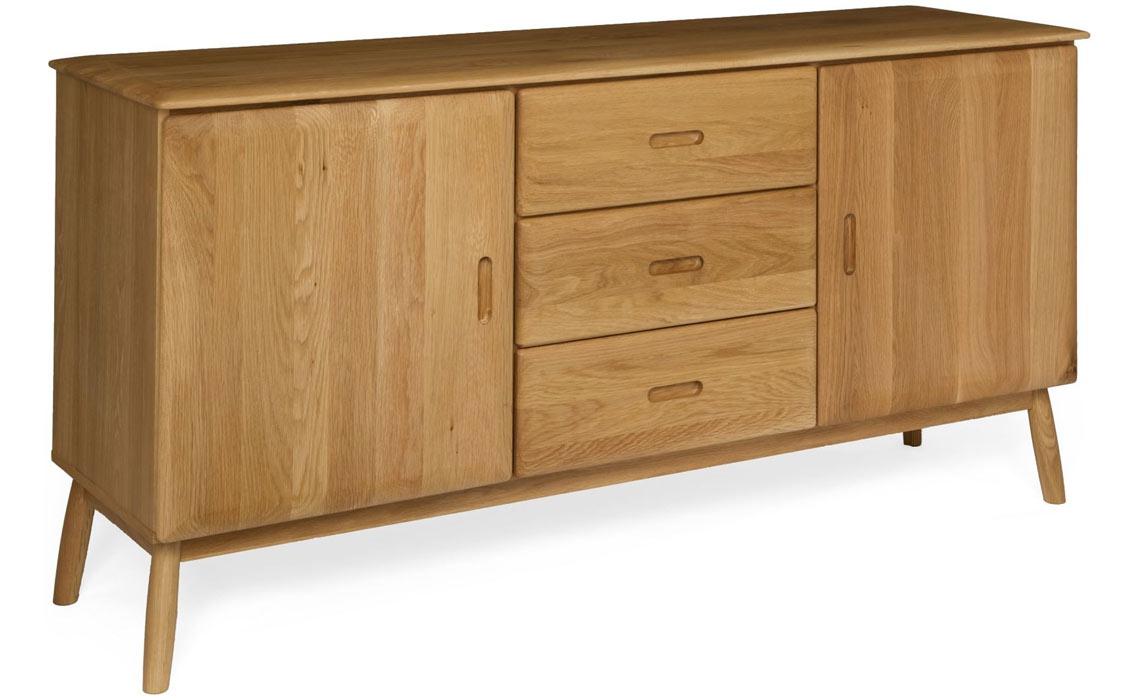 Origin Oak 3 Drawer 2 Door Large Sideboard