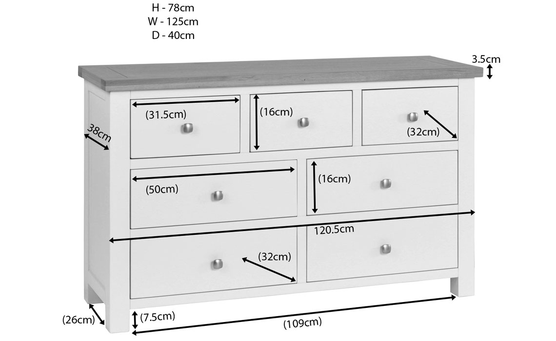 Lavenham Painted 3 Over 4 Chest Of Drawers