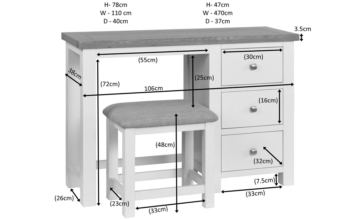 Lavenham Painted Dressing Table & Stool