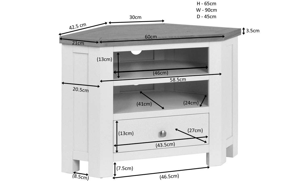 Lavenham Painted Corner TV Unit