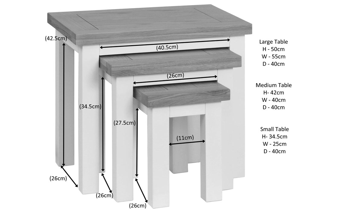 Lavenham Painted Nest Of 3 Tables